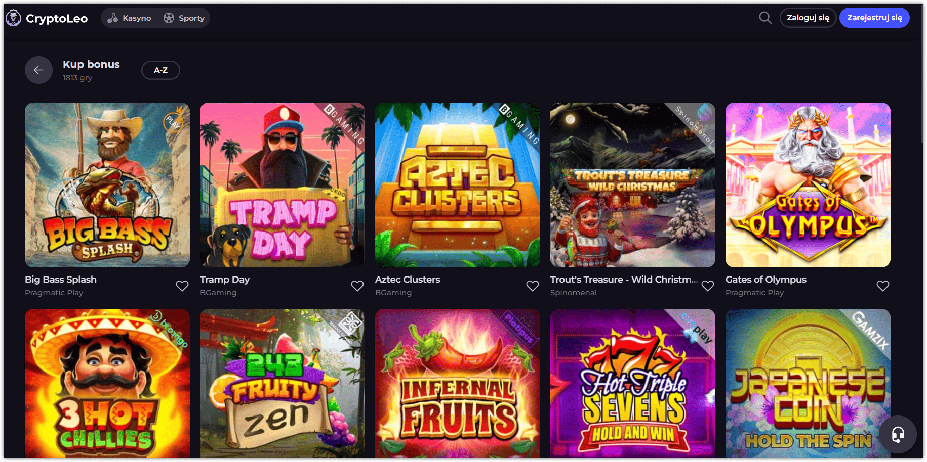 Automaty do gry w CryptoLeo Casino