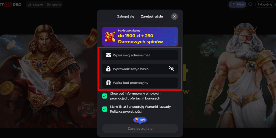 betonred rejestracja aby otrzymac spiny bez depozytu