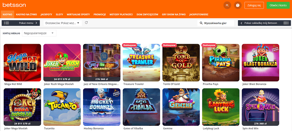 Ekskluzywne gry jackpot w kasynie online Betsson