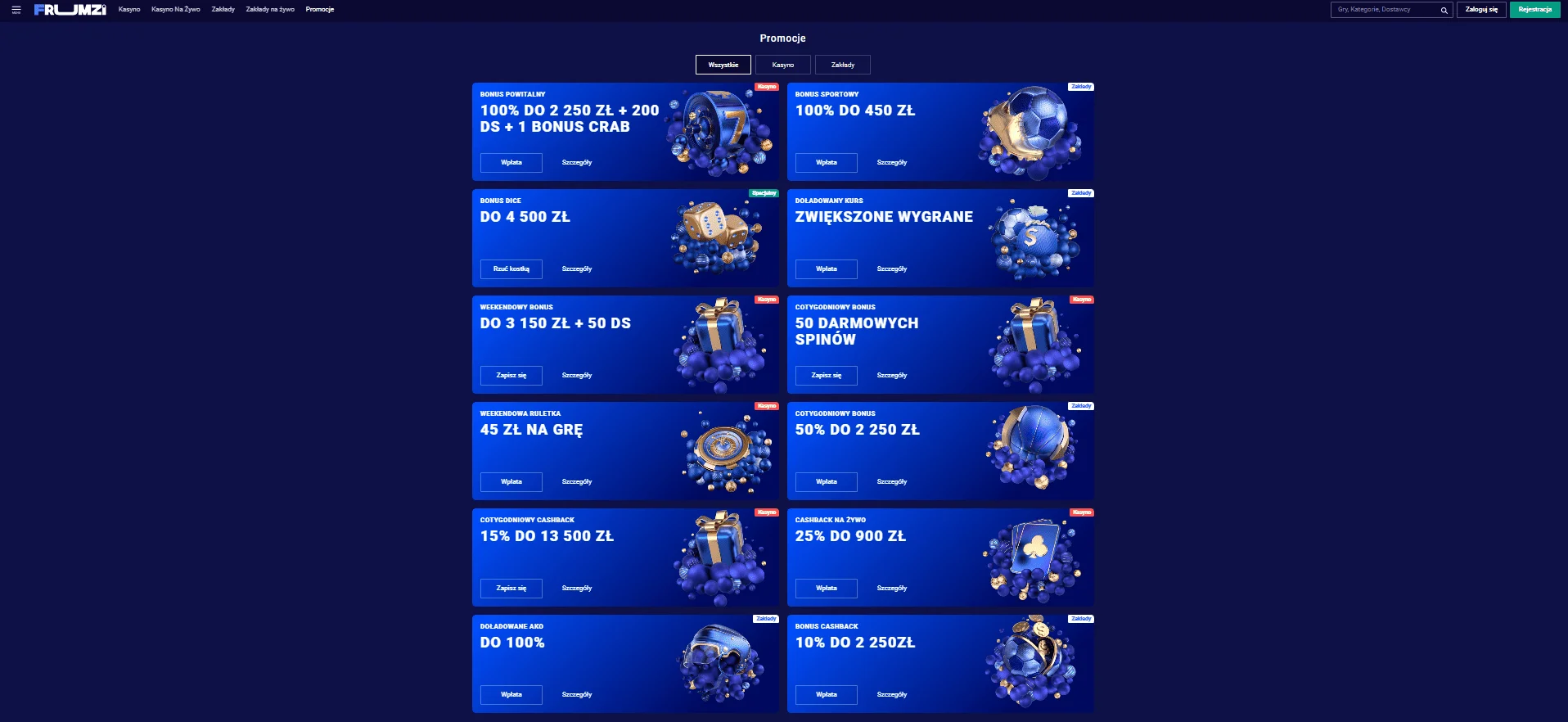 Frumzi Casino bonusy