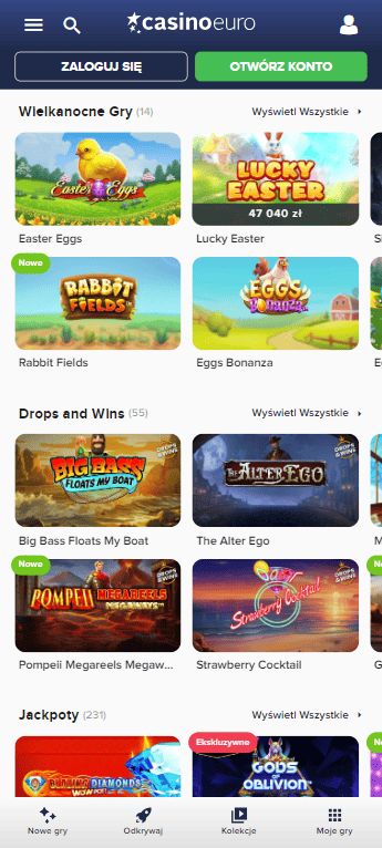 Graj w popularne sloty w CasinoEuro