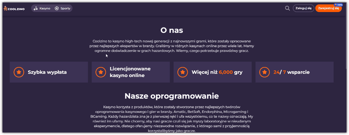 Informacje o kasynie Coolzino 
