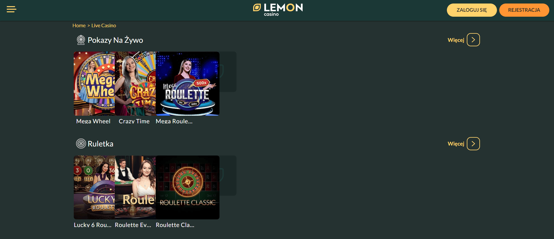 Kasyno na Żywo Online - Zagraj w Gry na Żywo w Lemon Casino