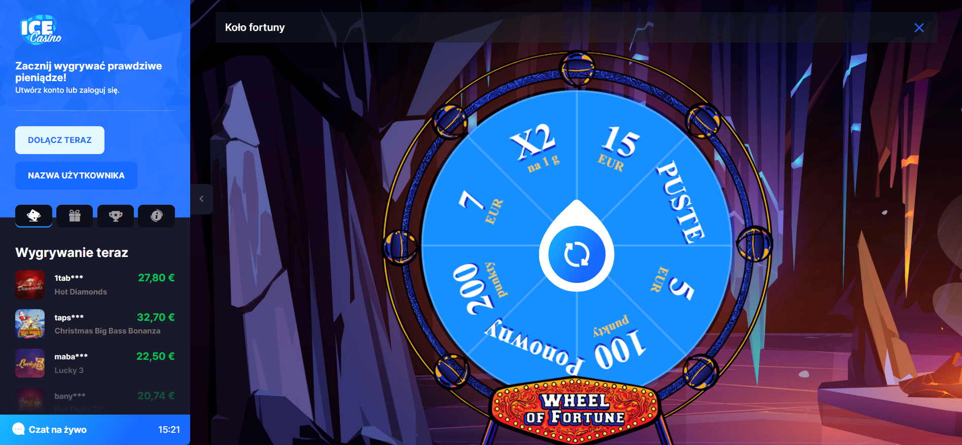 Koło Fortuny od Ice Casino — Kręć, by Uzykać Bonus!