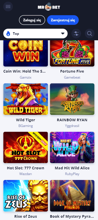 Najpopularniejsze sloty w Polsce Przetestuj je w Mr Bet