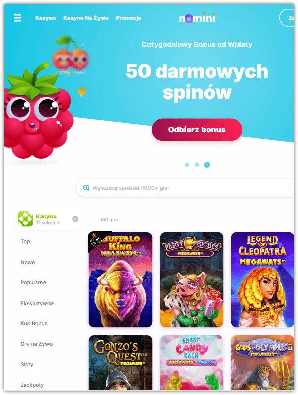 Nomini Casino mobile version