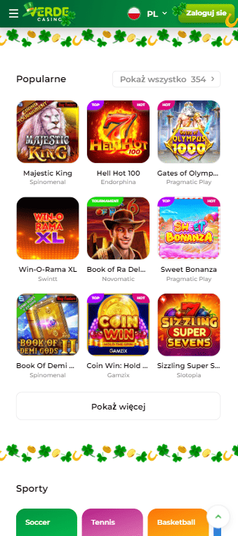 Sloty do gry w Verde Casino