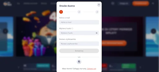 Rejestracja MrBet krok 2