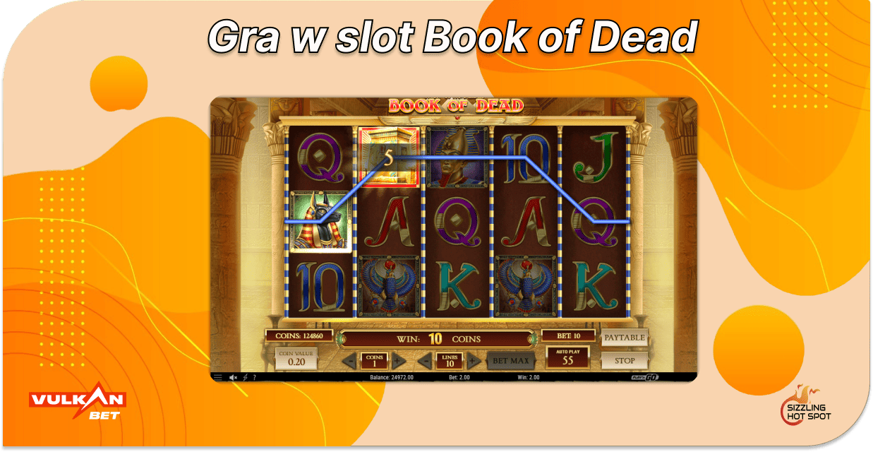 Vulkan Bet free spins w Book of Dead