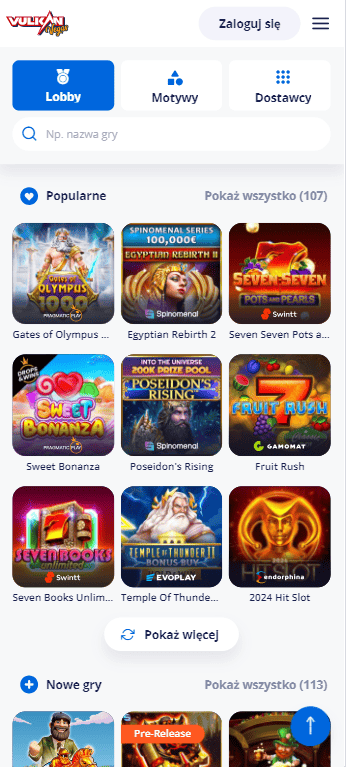 Zagraj w popularne sloty w Vulkan Vegas